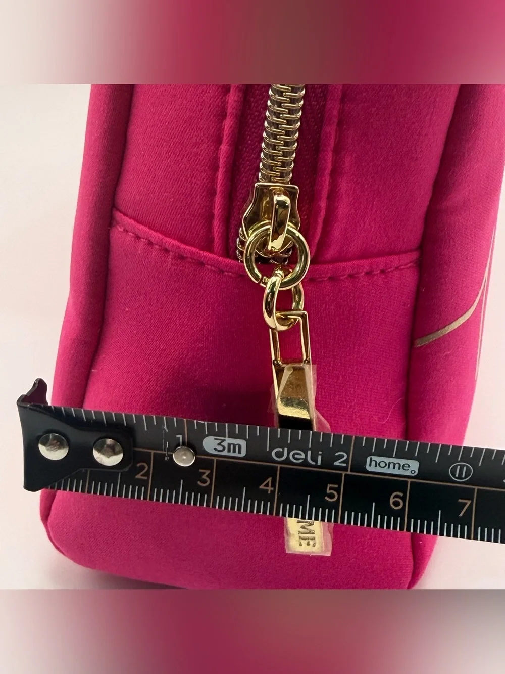 Lancome Hot Pink 'Wink & Makeup' Cosmetic Pouch with Gold Script